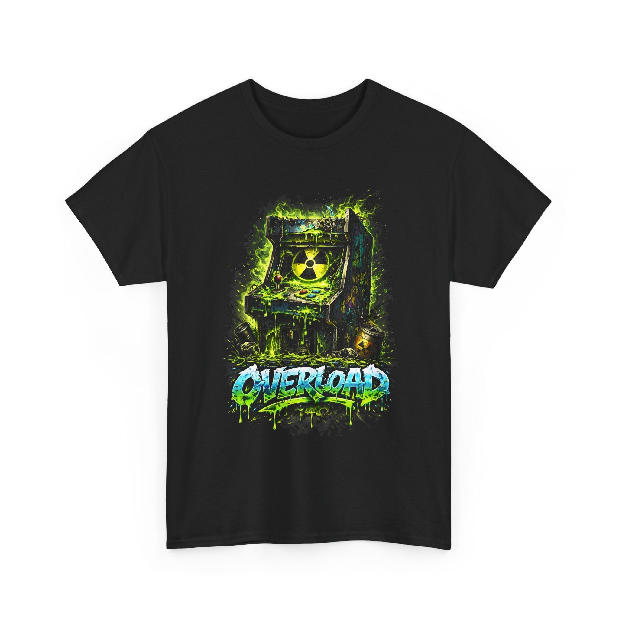 T-Shirt — Neon Nuclear Arcade 'OVERLOAD' Retro Gaming Graphic Tee