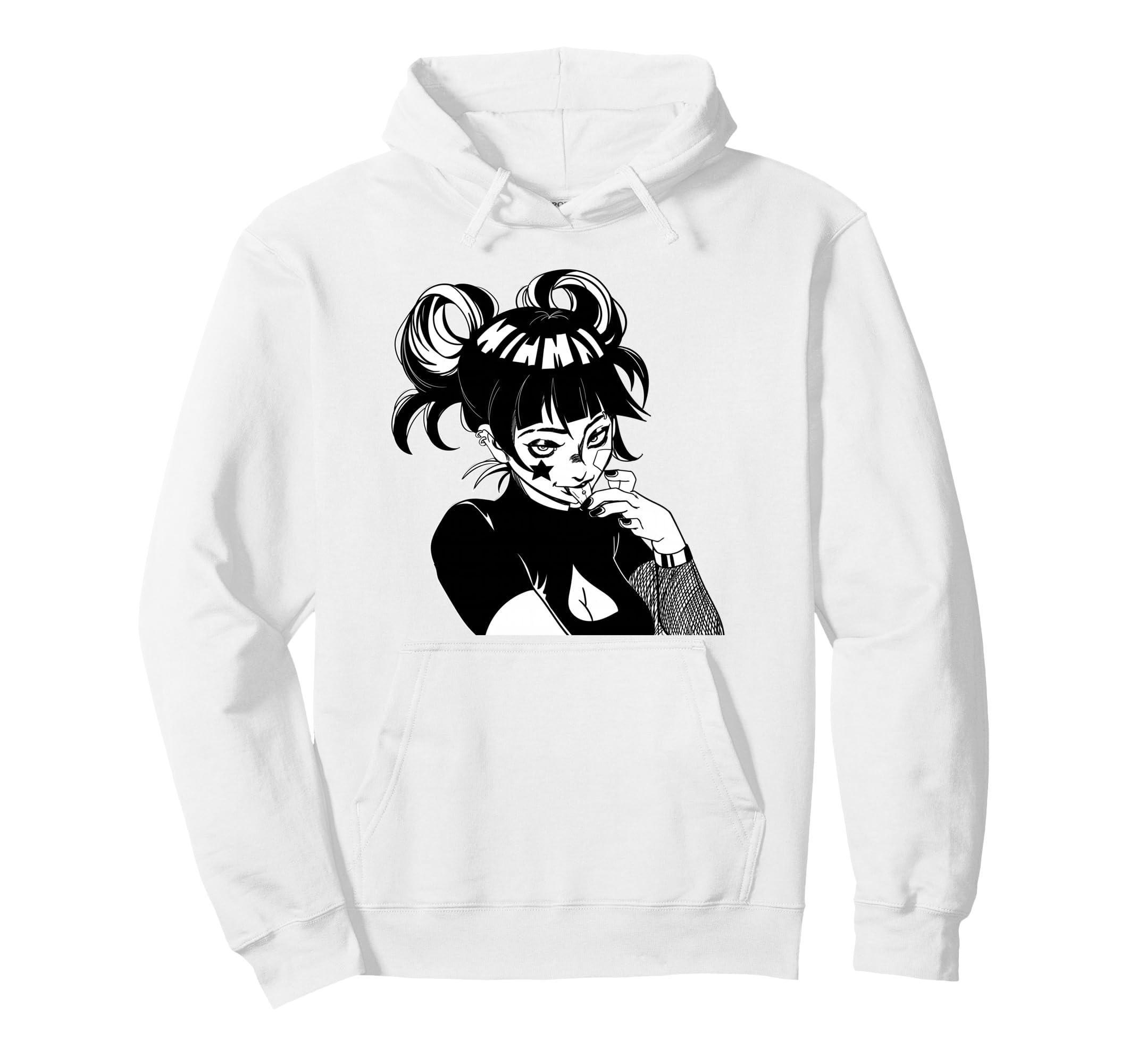 Goth Anime Aesthetic Gothic Indie Hoodie - Graphic Print for Adults
