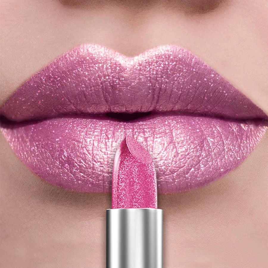21Colors Bold & Intense Glitter Shiny Metallic Lipstick Pearlescent Lip Tint,Long Lasting Lip Senior Matte Lip Makeup Gifts for